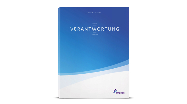 歐洲領先輸電運營商Amprion年度宣傳畫冊設計，藍粉漸變色營造平靜的印象
