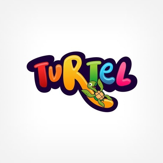 Turtel logo設(shè)計烏龜滑下了字母“R”
