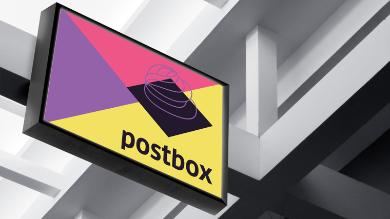Postbox 手工甜品店品牌視覺(jué)形象VI設(shè)計(jì)“時(shí)尚色塊”元素-門牌設(shè)計(jì)