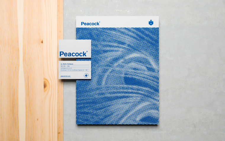 Peacock獸醫藥物品牌形象VI設計logo設計，孔雀的矢量化圖案