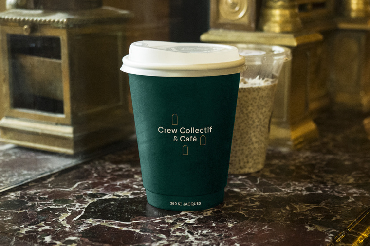 Crew Collective＆cafe品牌形象VI設計logo設計，現代美學與傳統設計元素相結合