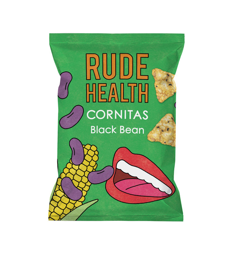 Rude Health薯片包裝設(shè)計，復(fù)古矢量嘴唇插畫風格