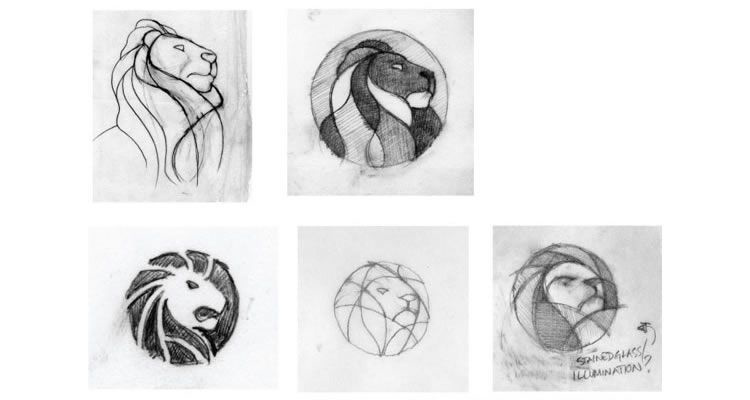紐約公共圖書館（NYPL） 獅子logo草圖設計-上海logo設計公司