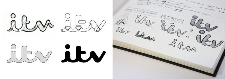 ITV徽標創作logo設計草圖-上海logo設計公司