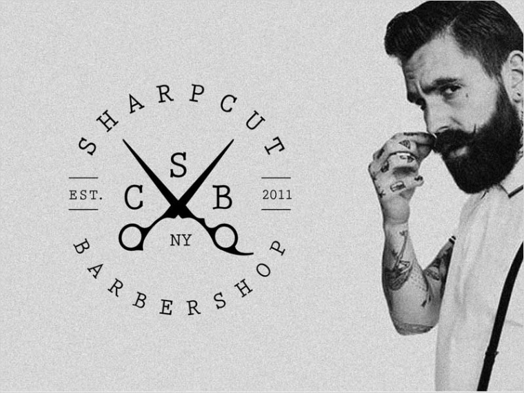 Sharpcut理發(fā)店標志設(shè)計