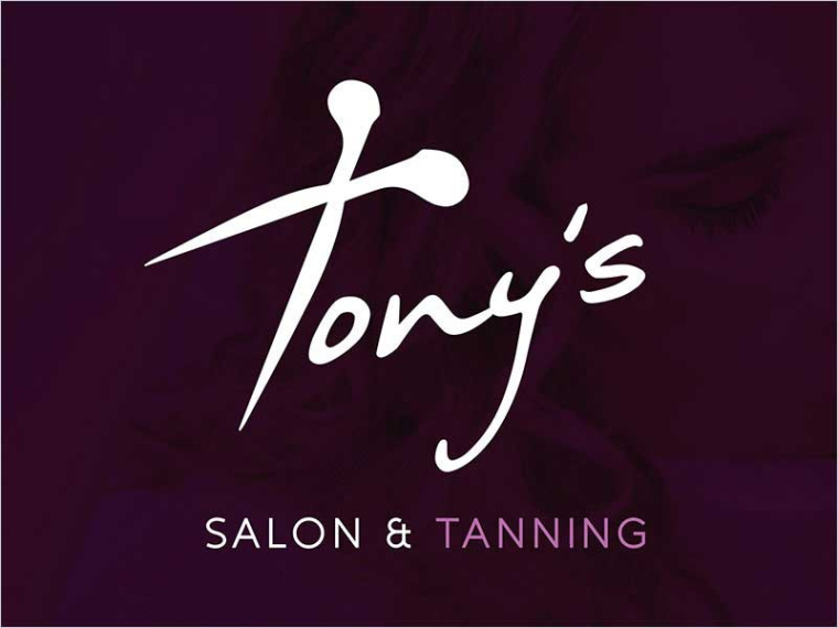 Tony''''s - Salon＆Tanning美發(fā)沙龍標志設(shè)計
