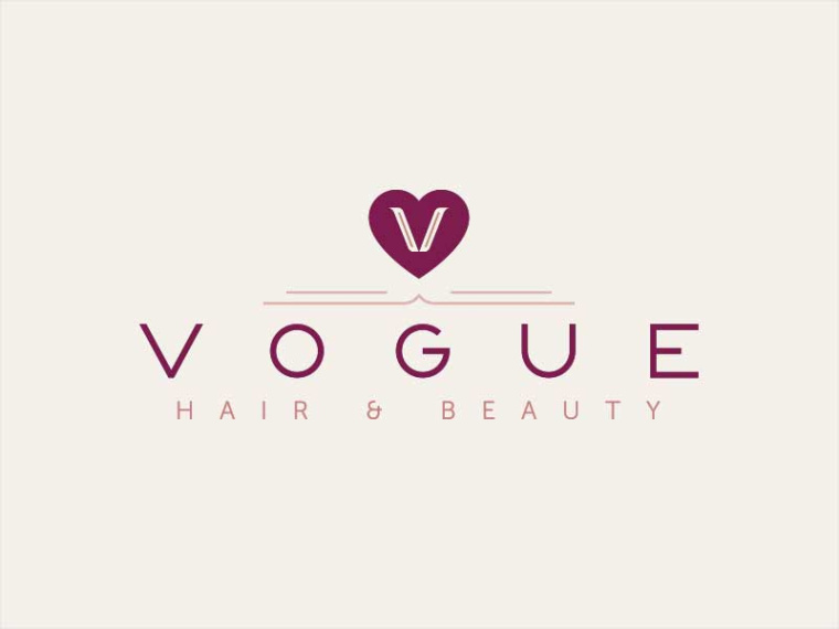 Vogue Hair＆Beauty 美容美發(fā)沙龍創(chuàng)意標志設(shè)計