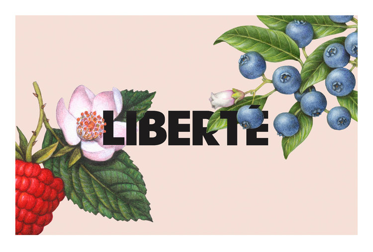 加拿大有機酸奶Liberté品牌包裝設計，來自植物學書籍插圖