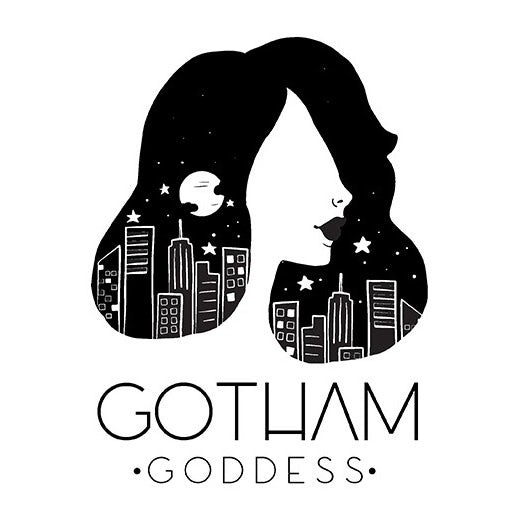 大膽，勇敢和美麗的女性標志設計-Gotham Goddess 女人與樓標志設計
