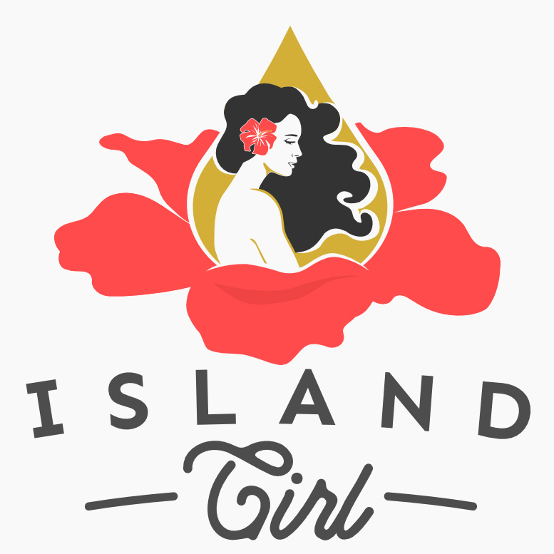 大膽，勇敢和美麗的女性標志設計-島女孩的標志設計