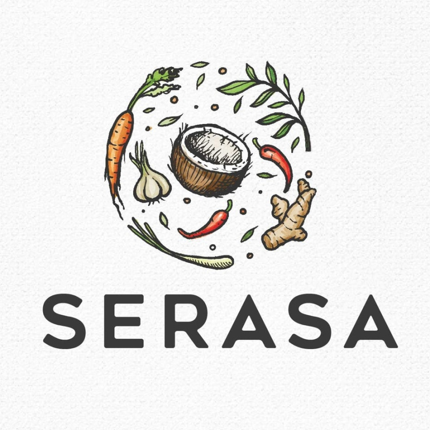 媽媽們喜歡的女性標志設計風格-Serasa 素食餐飲標志設計