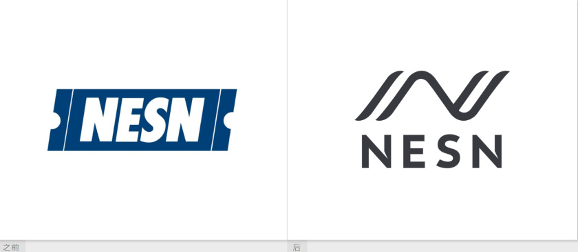 新英格蘭體育網NESN更新logo設計，一個字母N的裝飾設計