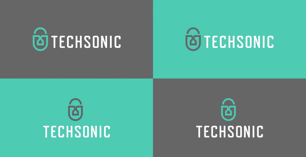 Techsonic 電子安全監控設備公司logo設計,盾牌+鎖+房子 Techsonic 電子安全監控設備公司logo設計,盾牌+鎖+房子