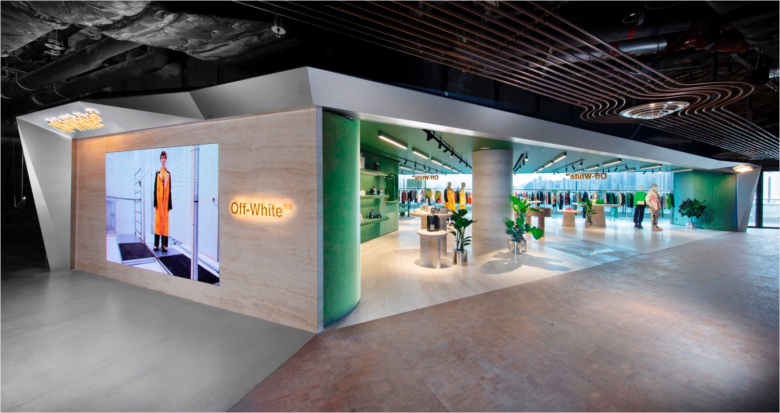 K11 Musea 服裝店鋪空間設計，柔軟形狀和溫暖材料為標志的店鋪設計