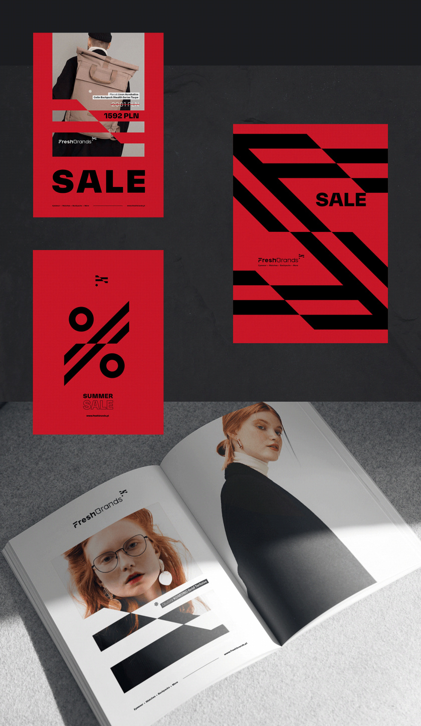 FreshBrands 時尚休閑服飾品牌形象設計logo設計，動感的變形F字母+旗幟符號