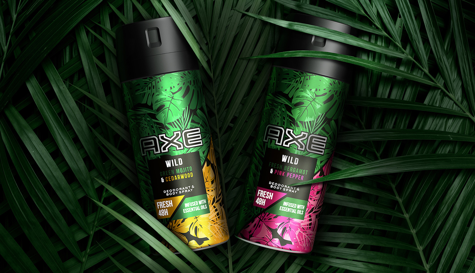 AXE WILD系列身體噴霧劑和洗發(fā)水沐浴露產(chǎn)品包裝設(shè)計(jì)，釋放自然野性