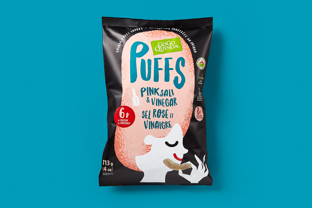 Puffs 休閑小零食包裝設(shè)計(jì)，夸張有趣的插畫(huà)