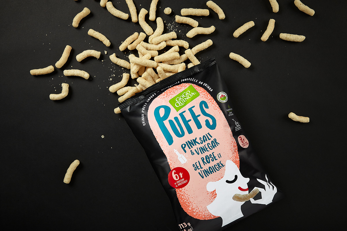 Puffs 休閑小零食包裝設(shè)計(jì)，夸張有趣的插畫(huà)