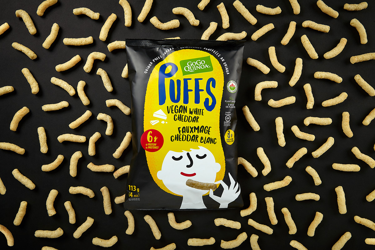 Puffs 休閑小零食包裝設(shè)計(jì)，夸張有趣的插畫(huà)