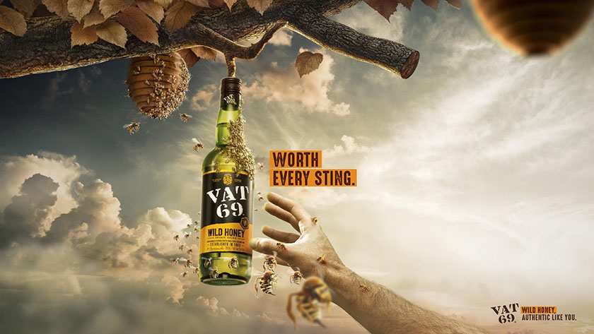 VAT69果酒伊甸園風情平面廣告設(shè)計，看起來很好喝的樣子
