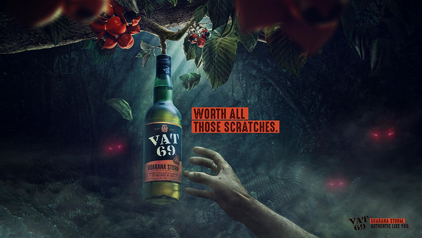 VAT69果酒伊甸園風情平面廣告設(shè)計，看起來很好喝的樣子