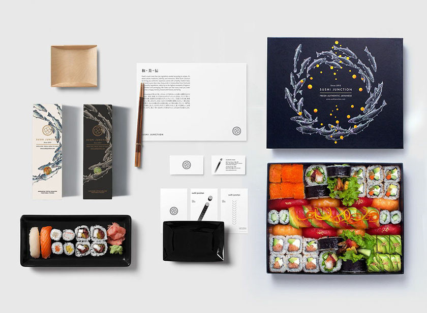 Junction壽司餐廳品牌形象設計logo包裝設計