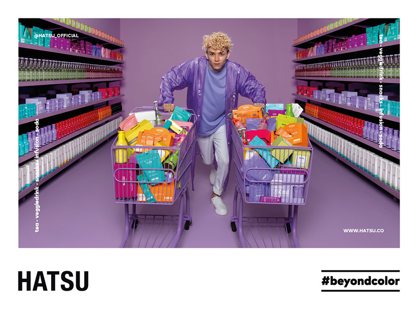Hatsu 食品飲料品牌平面廣告設計，超出色彩之外
