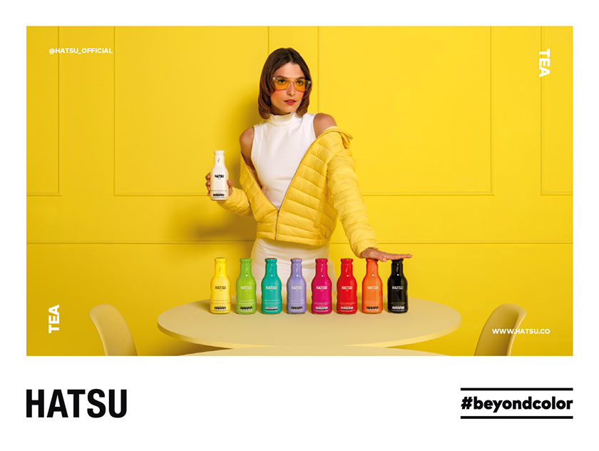Hatsu 食品飲料品牌平面廣告設計，超出色彩之外