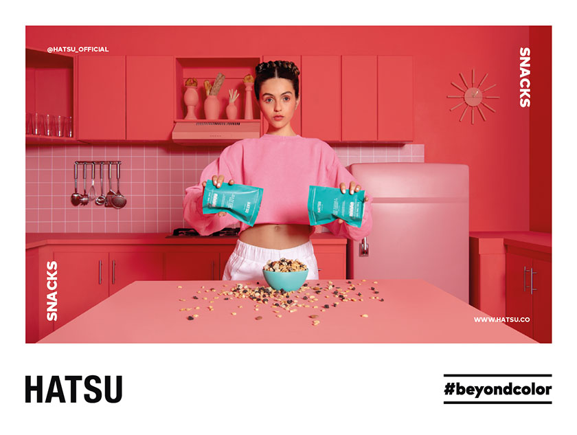 Hatsu 食品飲料品牌平面廣告設計，超出色彩之外