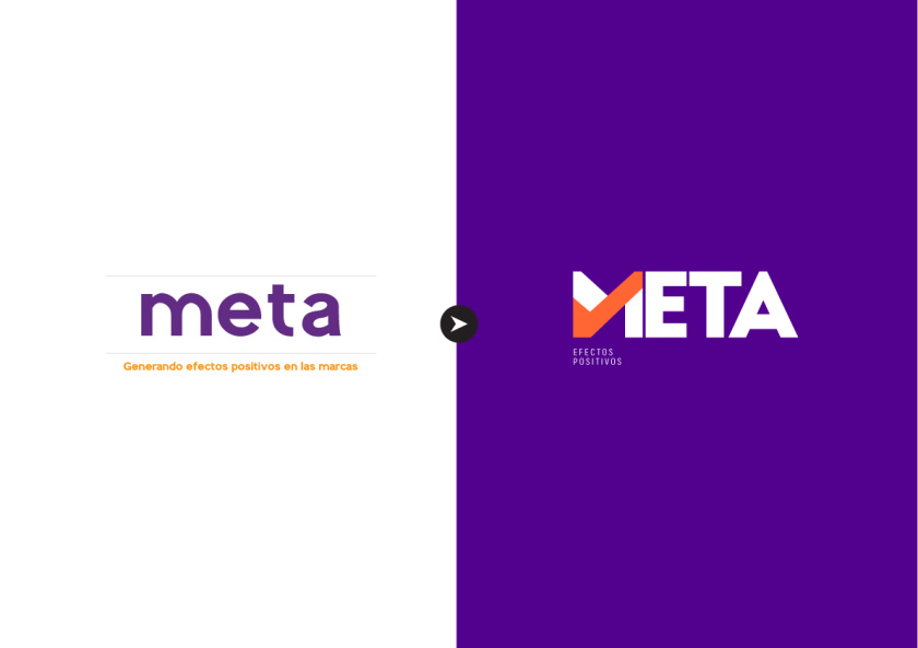 Meta品牌vi設計，充滿激情的橙色與紫色配色
