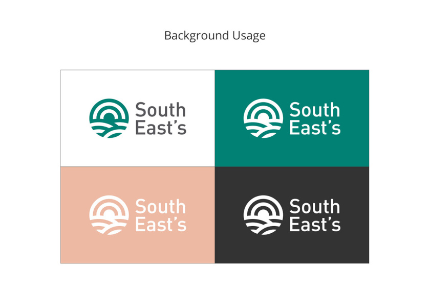 South East''s 人造絲紡織原料成分品牌logo設計vi設計，太陽農田纖維元素