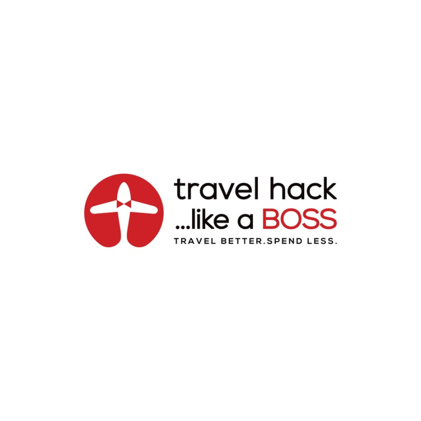 帶有領結的負空間飛機的圓形徽標旅游logo設計