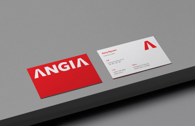 ANGIA房地產投資公司logo/VI設計，源自建筑的向上運動風格