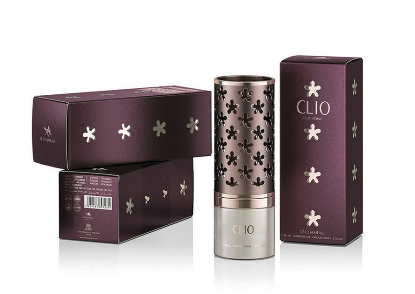Clio香水包裝設計與阿拉伯花形格子香水瓶形設計 Clio香水包裝設計與阿拉伯花形格子香水瓶形設計