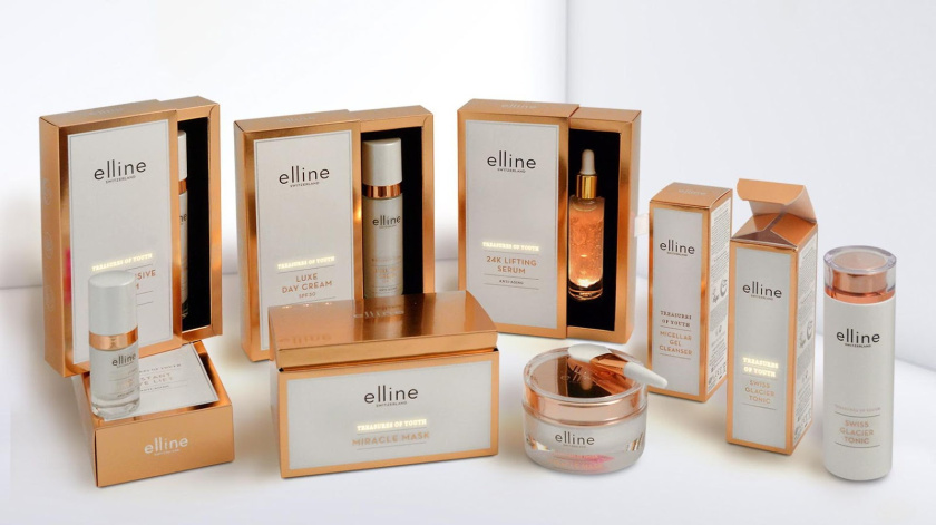 Elline青春寶藏奢侈風化妝品包裝設計，世界第一款LED發光技術包裝