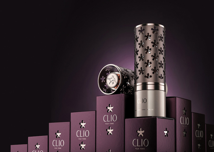 Clio香水包裝設計與阿拉伯花形格子香水瓶形設計 Clio香水包裝設計與阿拉伯花形格子香水瓶形設計