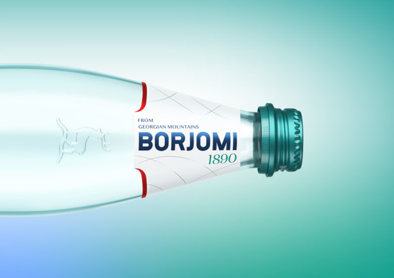 Borjomi礦泉水包裝設計瓶型設計，更加動感與豐滿