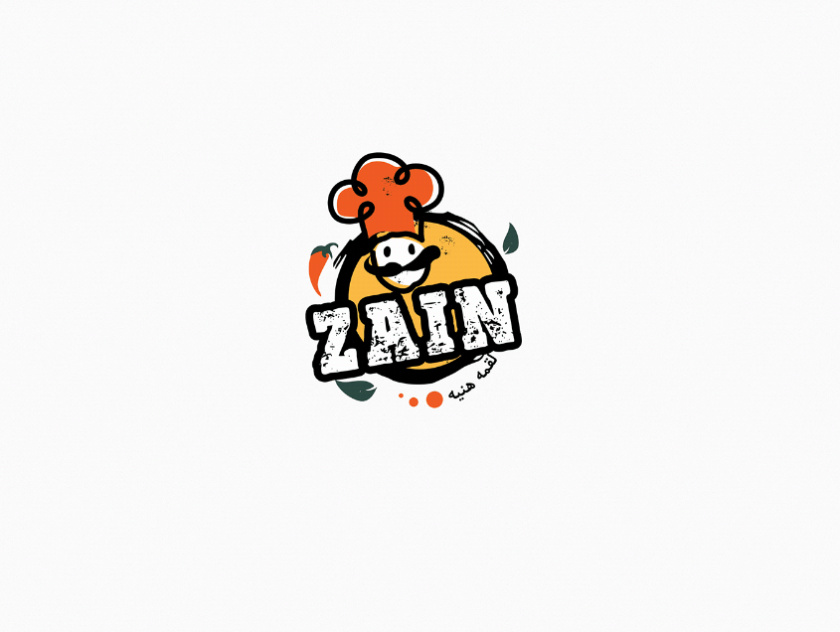 Zain restaurant 三明治西式快餐餐廳餐飲logo設計vi設計，疏漏的手繪風格