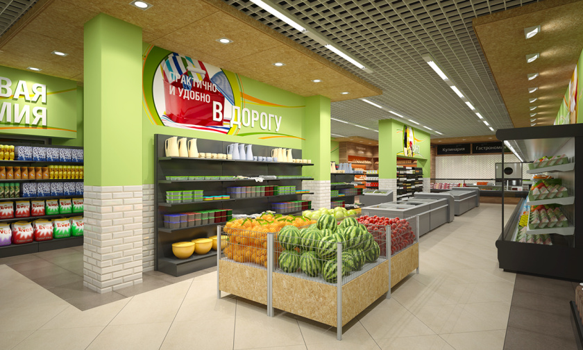 CHITA 食品店c超市商業(yè)空間設(shè)計(jì)，清新綠色風(fēng)格