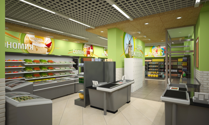 CHITA 食品店c超市商業(yè)空間設(shè)計(jì)，清新綠色風(fēng)格