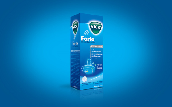 Vick Forte 藍色科技風格藥品包裝設計