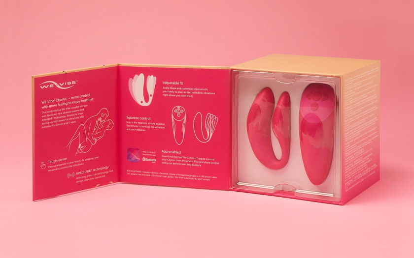 We-Vibe 情侶振動器情趣用品包裝設計，豪華金箔風格