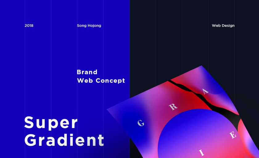 Super Gradient 超梯度品牌網(wǎng)站概念設(shè)計(jì)，超明亮炫酷漸變色設(shè)計(jì)