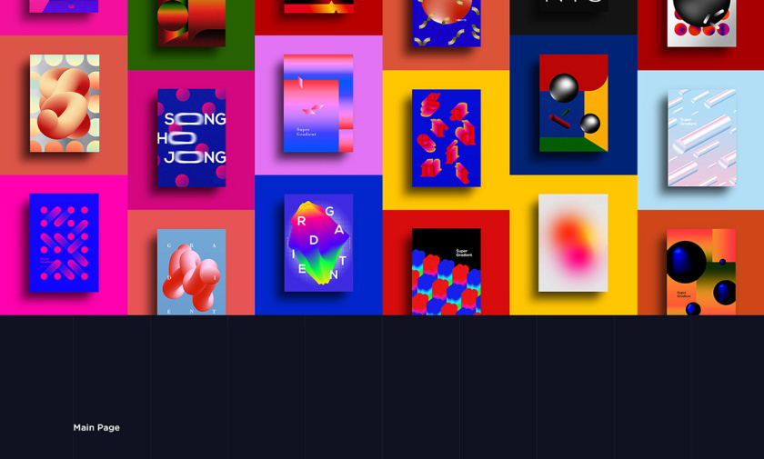 Super Gradient 超梯度品牌網(wǎng)站概念設(shè)計(jì)，超明亮炫酷漸變色設(shè)計(jì)