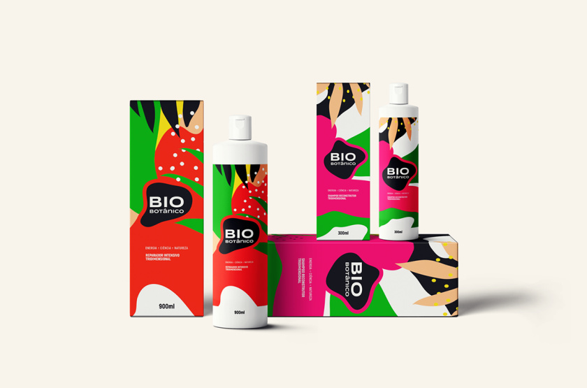 Bio Botanico 專業(yè)護(hù)發(fā)產(chǎn)品包裝設(shè)計(jì)，鮮艷熱帶風(fēng)格元素