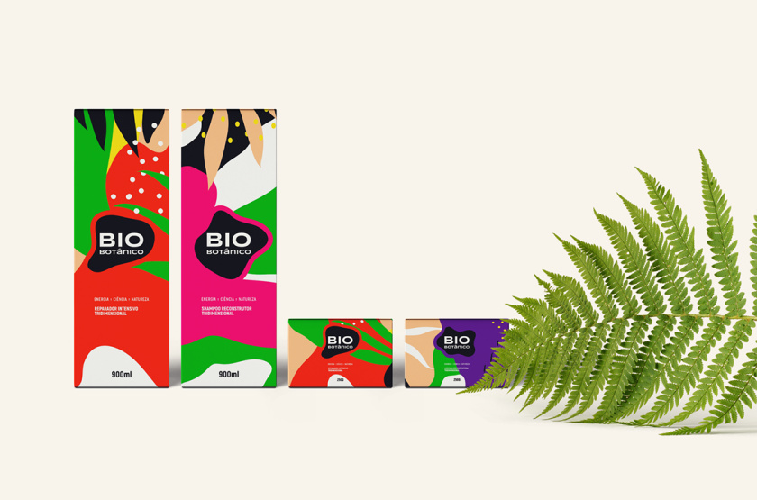 Bio Botanico 專業(yè)護(hù)發(fā)產(chǎn)品包裝設(shè)計(jì)，鮮艷熱帶風(fēng)格元素