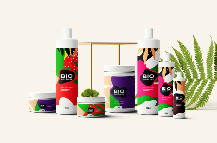 Bio Botanico 專業(yè)護(hù)發(fā)產(chǎn)品包裝設(shè)計(jì)，鮮艷熱帶風(fēng)格元素