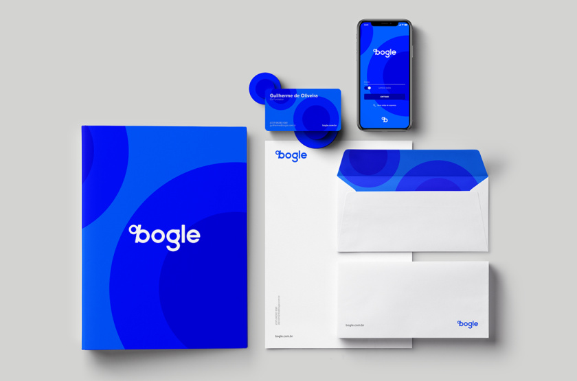 Bogle金融科技公司logo設(shè)計(jì)vi設(shè)計(jì)，首字母B改造成百分號(hào)%的形狀