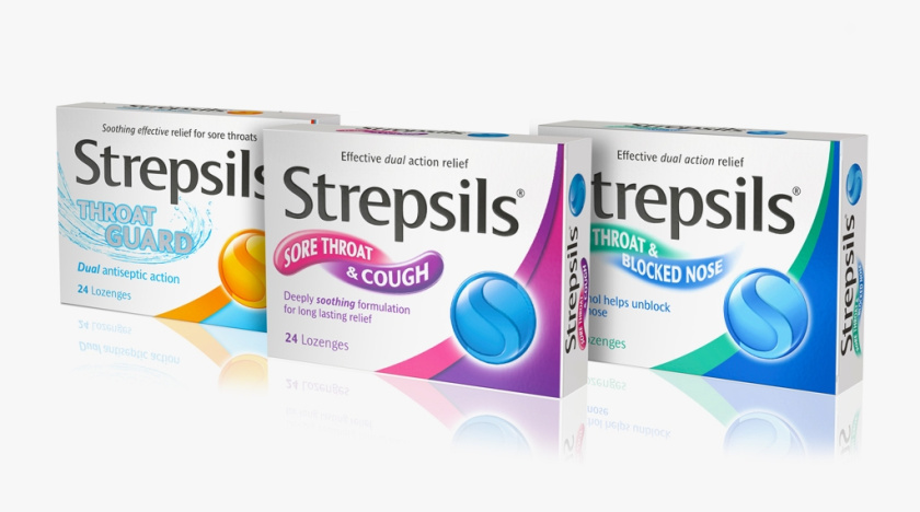 Strepsils 咽喉護理喉嚨疼痛藥品包裝設計