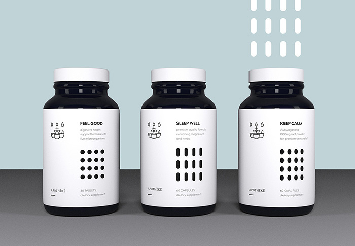 apotheca藥品包裝設計——藥品形狀排列元素